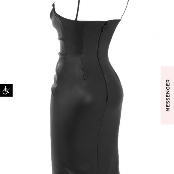 Black Vegan Leather Dress - Picture 3 of 3